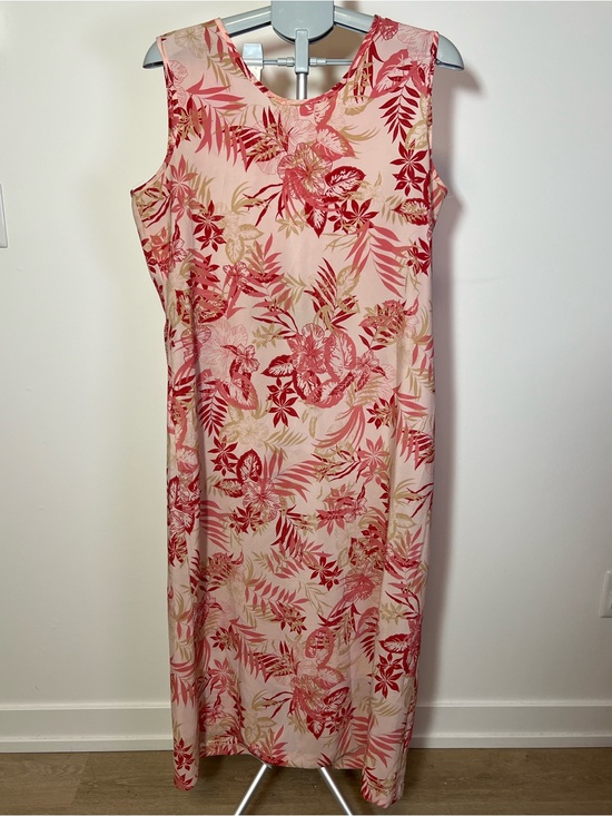 Tradition Dresses & Skirts - Vintage Tradition Petite Women Sleeveless Pink Floral Summer Tropical Maxi Dress